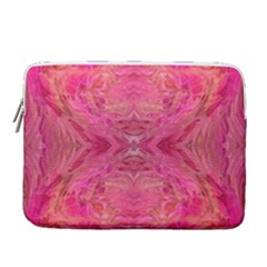 Pink Pour  14  Vertical Laptop Sleeve Case With Pocket