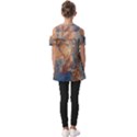 Blue flow Fold Over Open Sleeve Top View2