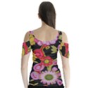 Mid Century Retro Floral 1970s 1960s Pattern 70 Butterfly Sleeve Cutout T-Shirt  View2