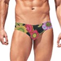 Mid Century Retro Floral 1970s 1960s Pattern 70 Men s Swim Brief View1