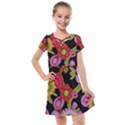 Mid Century Retro Floral 1970s 1960s Pattern 70 Kids  Cross Web Dress View1