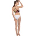 Mid Century Retro Floral 1970s 1960s Pattern 70 Halter Bikini Top View2