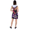 Mid Century Retro Floral 1970s 1960s Pattern 70 Racer Back Hoodie Dress View2