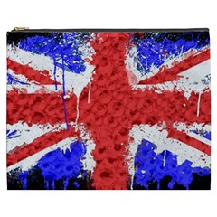 Distressed British Flag Bling Cosmetic Bag (xxxl)