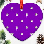 Royal Purple Sparkle Bling Ceramic Ornament (Heart) Front