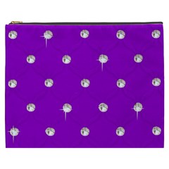 Royal Purple Sparkle Bling Cosmetic Bag (xxxl)
