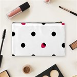 Strawberry Dots Black Cosmetic Bag (Medium) Back