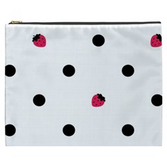 Strawberry Dots Black Cosmetic Bag (xxxl) by strawberrymilk