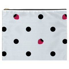 Strawberry Dots Black Cosmetic Bag (xxxl)