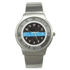 Black Blue Lawn Stainless Steel Watch (unisex) by hlehnerer