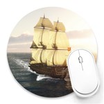 French Warship 8  Mouse Pad (Round) 8 x8  Round Mousepad - 1