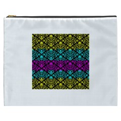 Cmyk Damask Flourish Pattern Cosmetic Bag (xxxl)