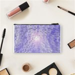 Purple Cubic Typography Cosmetic Bag (Small) Back