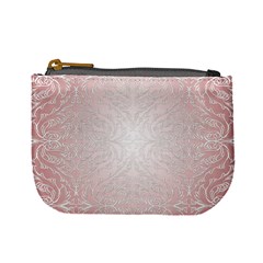 Pink Damask Coin Change Purse