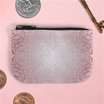 Pink Damask Coin Change Purse Front