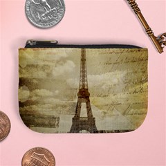 Elegant Vintage Paris Eiffel Tower Art Coin Change Purse