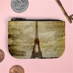 Elegant Vintage Paris Eiffel Tower Art Coin Change Purse Front