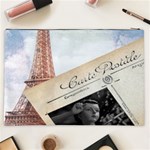 French Postcard Vintage Paris Eiffel Tower Cosmetic Bag (XXL) Back