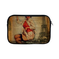  Vintage Newspaper Print Pin Up Girl Paris Eiffel Tower Funny Vintage Retro Nurse  Apple Ipad Mini Zipper Case by chicelegantboutique