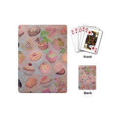 French Pastry Vintage Scripts Cookies Cupcakes Vintage Paris Fashion Playing Cards (mini)