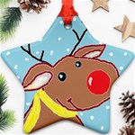 red nosey Star Ornament (Two Sides) Back