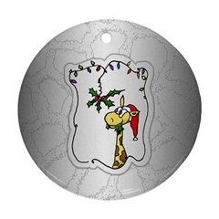 The Hungry Giraffe Round Ornament (two Sides)