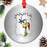 The Hungry Giraffe Round Ornament (Two Sides) Back