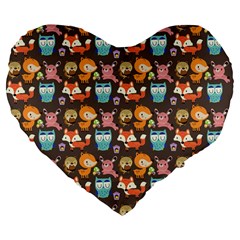Woodland Animals 19  Premium Heart Shape Cushion