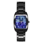 Peace Stainless Steel Barrel Watch Front