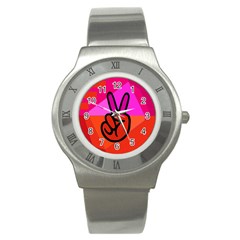 Love Peace Stainless Steel Watch (slim)