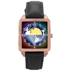 Fishing Dead Rose Gold Leather Watch  by Contest1763580
