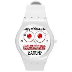 Whats Shakin Bacon? Plastic Sport Watch (medium) by Contest1804625