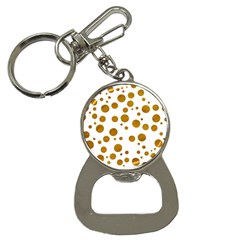 Tan Polka Dots Bottle Opener Key Chain by Colorfulart23