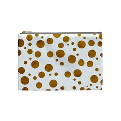 Tan Polka Dots Cosmetic Bag (medium)
