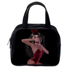 Miss Bunny In Red Lingerie Classic Handbag (one Side) by goldenjackal