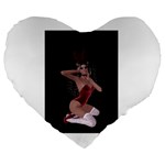 Miss Bunny In Red Lingerie 19  Premium Heart Shape Cushion Front