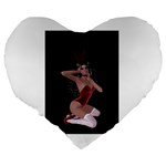 Miss Bunny In Red Lingerie 19  Premium Heart Shape Cushion Back