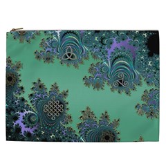 Celtic Symbolic Fractal Design In Green Cosmetic Bag (xxl)