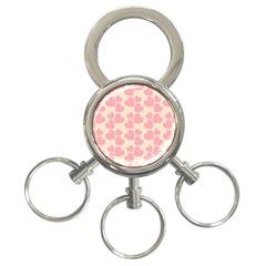 Cream And Salmon Hearts 3-ring Key Chain by Colorfulart23