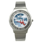 America Jet fighter Air Force Stainless Steel Watch (Slim) Front