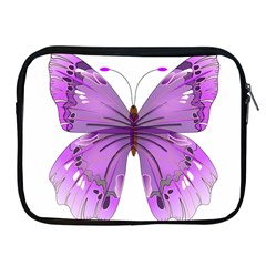 Purple Awareness Butterfly Apple Ipad Zippered Sleeve by FunWithFibro