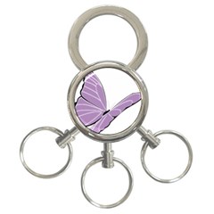 Purple Awareness Butterfly 2 3-ring Key Chain by FunWithFibro