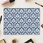 Navy Blue Damask Pattern Cosmetic Bag (XL) Front