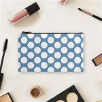 Blue Polkadot Cosmetic Bag (Small) Front