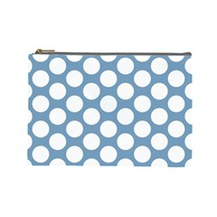 Blue Polkadot Cosmetic Bag (large)