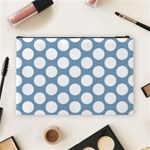 Blue Polkadot Cosmetic Bag (Large) Back