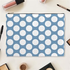 Blue Polkadot Cosmetic Bag (xl)