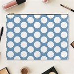 Blue Polkadot Cosmetic Bag (XL) Front