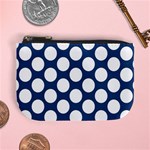 Dark Blue Polkadot Coin Change Purse Front