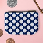 Dark Blue Polkadot Coin Change Purse Back